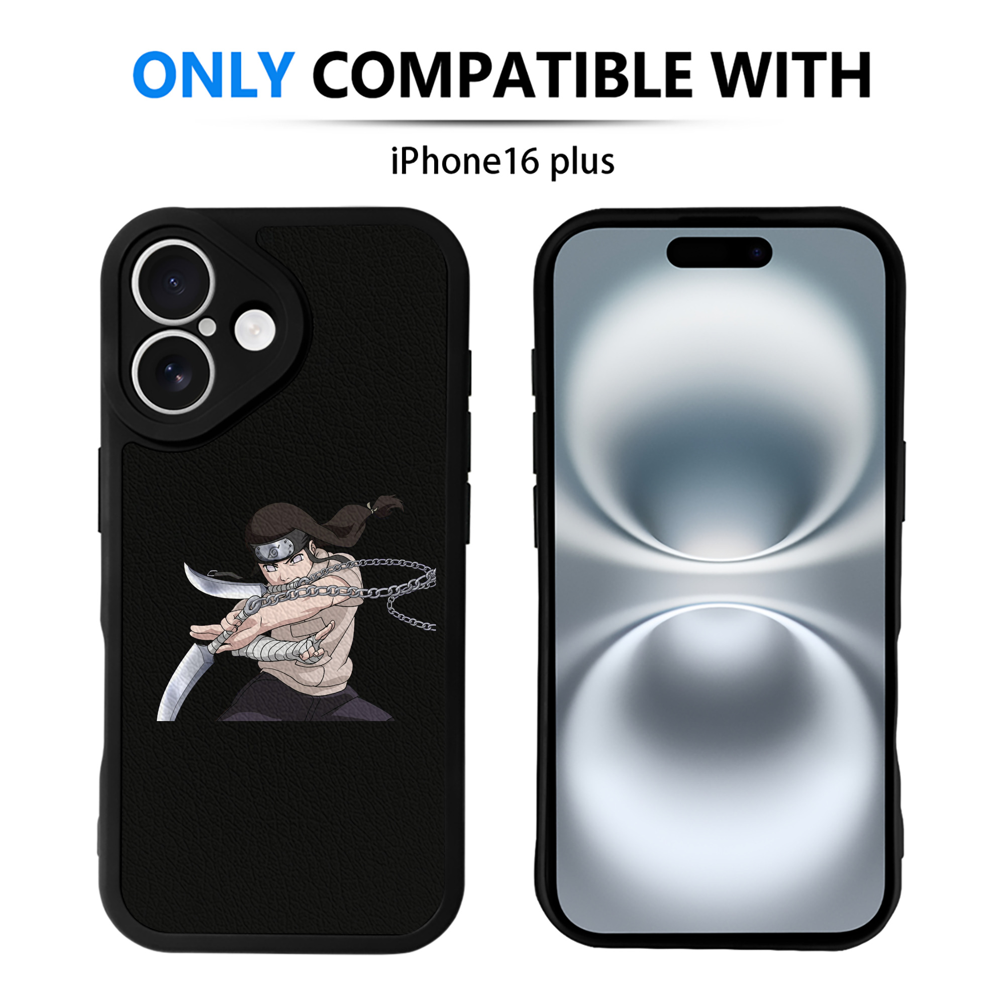 （画像用） NARUTO -ナルト- 日向ネジ Hyūga Neji 【iPhone 16シリーズ対応】シリコンスマホケース（レザー調） 材質：シリコン